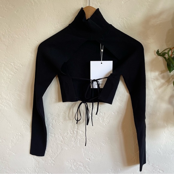 ROKH Back Ribbon Cropped Mask Top - NWT Sz XS - Picture 7 of 13